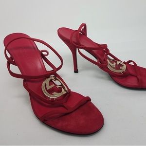 100% Authentic Red suede Gucci heels size 7